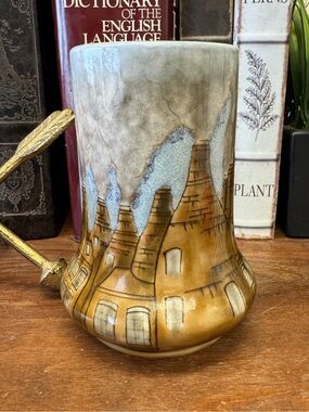 Cobridge Stoneware England Bottle Kiln Elephant Foot Vase City Chimney Vintage